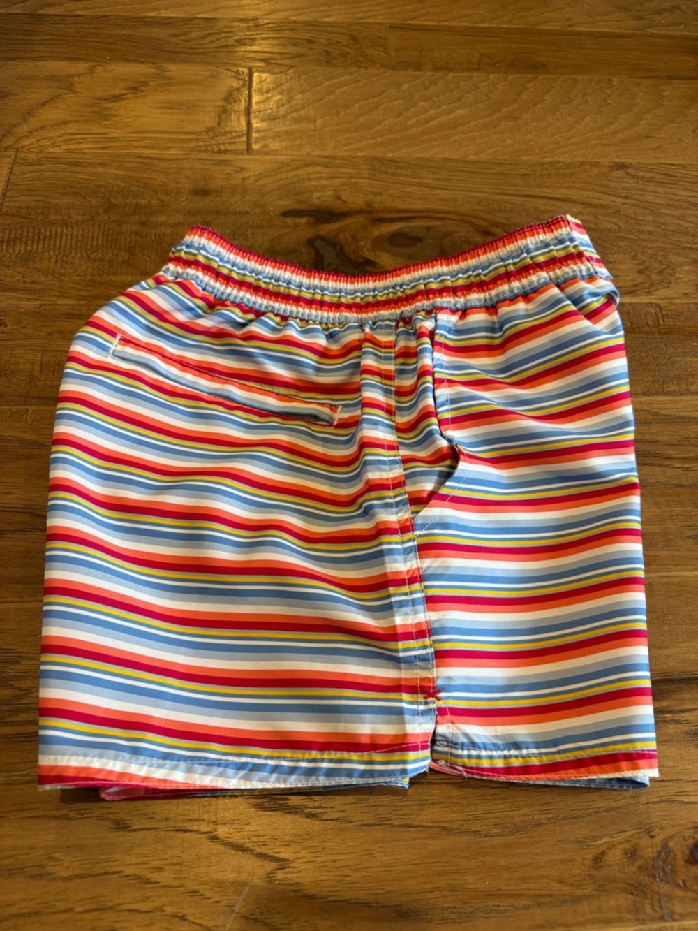2xist Men's Swim Trunks - Red, Blue, Yellow, Green Stripes. 3.5” inseam. - Picture 3 of 4